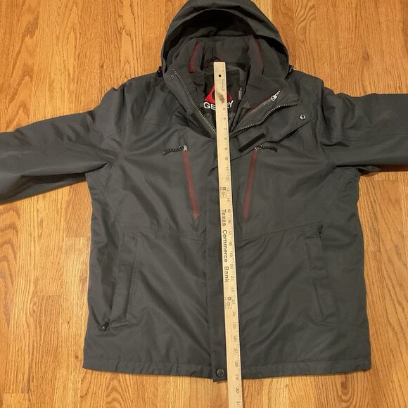 Gerry Sz L Gray 3 In 1 Coat W/ Zip Out Burgundy Jacket Hooded Ski Winter Puffer - Picture 15 of 16